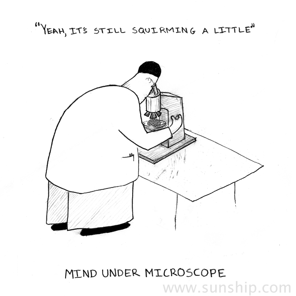 meitation Cartoon - Mind Under Microscope